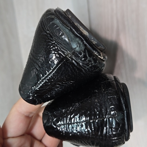 Tory Burch Black Women Logo Gold Loafer Slip On Flats Shoes Sz 8M - Picture 8 of 15